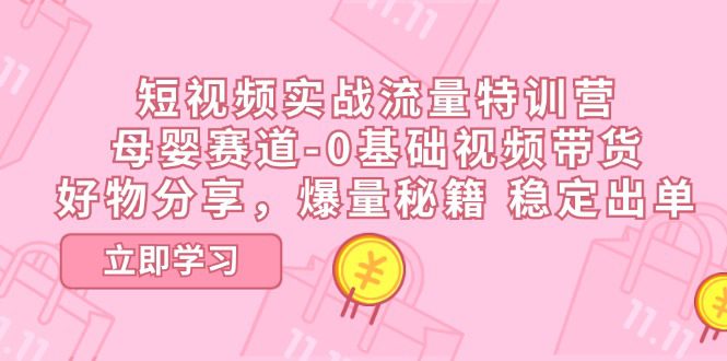 （11373期）短视频实战流量特训营，母婴赛道-0基础带货，好物分享，爆量秘籍 稳定出单-创业猫