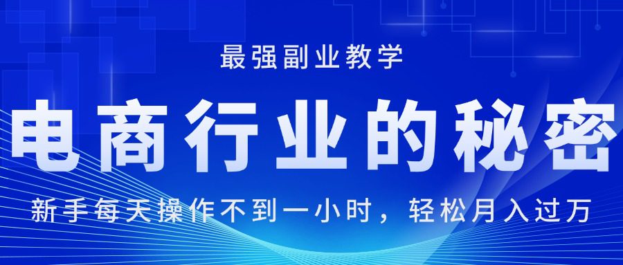 （11427期）电商行业的秘密，新手每天操作不到一小时，月入过万轻轻松松，最强副业…-创业猫