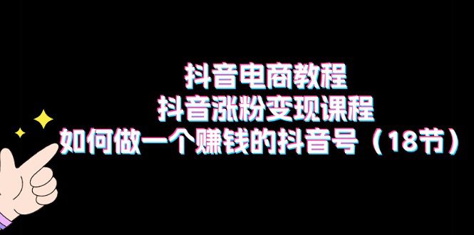 （11436期）抖音电商教程：抖音涨粉变现课程：如何做一个赚钱的抖音号（18节）-创业猫