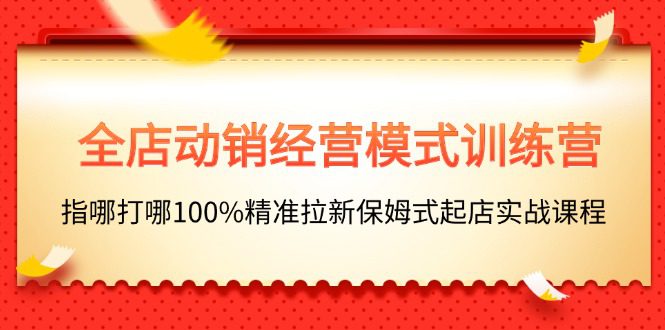 （11460期）全店动销-经营模式训练营，指哪打哪100%精准拉新保姆式起店实战课程-创业猫