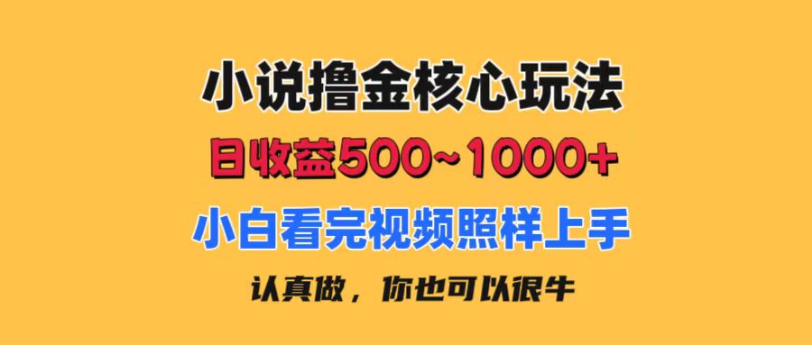 （11461期）小说撸金核心玩法，日收益500-1000+，小白看完照样上手，0成本有手就行-创业猫