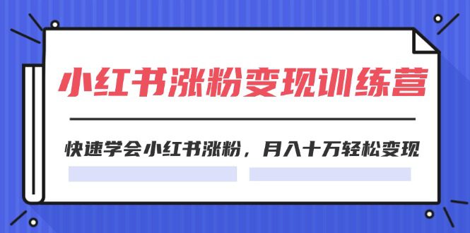 2024小红书19天涨粉变现特训营，快速学会小红书涨粉，月入十万轻松变现（42节）-创业猫