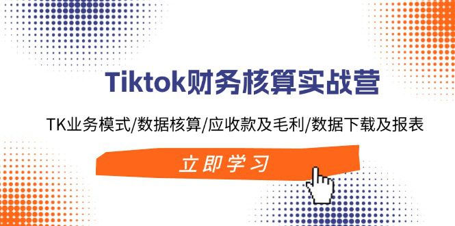 Tiktok财务核算实战营：TK业务模式/数据核算/应收款及毛利/数据下载及报表-创业猫