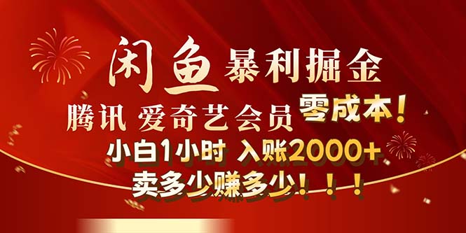 （12236期）闲鱼全新暴力掘金玩法，官方正品影视会员无成本渠道！小白1小时收…-创业猫