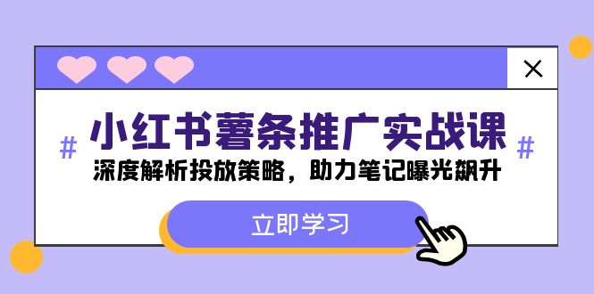 （12289期）小红书-薯 条 推 广 实战课：深度解析投放策略，助力笔记曝光飙升-创业猫