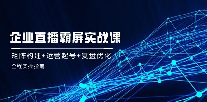 （12338期）企 业 直 播 霸 屏实战课：矩阵构建+运营起号+复盘优化，全程实操指南-创业猫