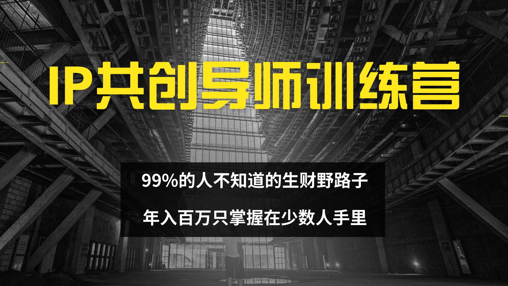 （12504期）IP共创导师训练营 99%的人不知道的生财野路子 只掌握在少数人手里-创业猫