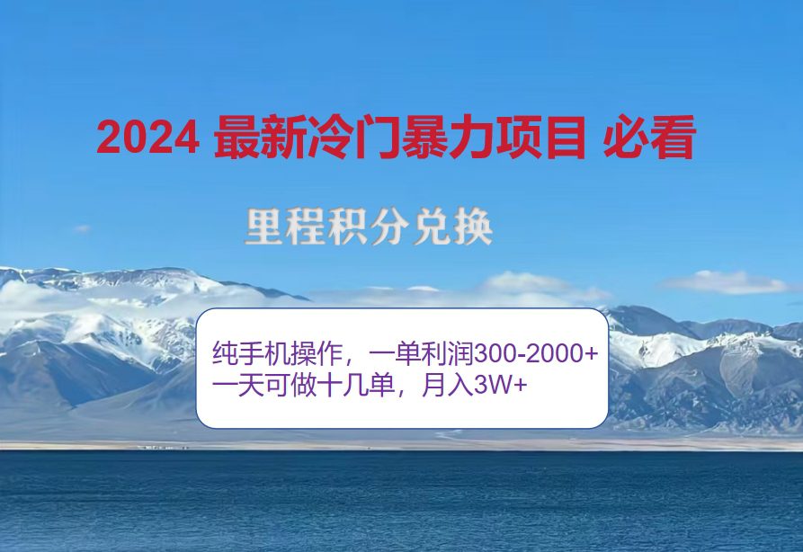 （12856期）2024惊爆冷门暴利！出行高峰来袭，里程积分，高爆发期，一单300+—2000…-创业猫