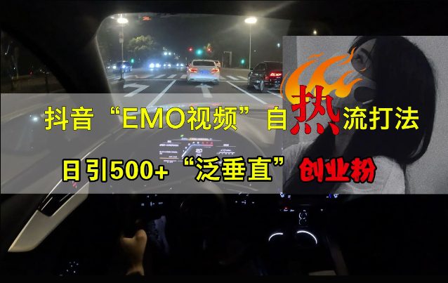 抖音EMO视频自热打法，日引500+“泛垂直”创业粉-创业猫