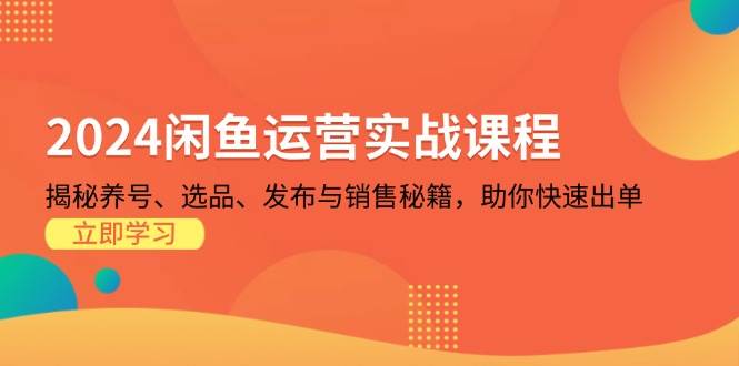 2024闲鱼运营实战课程：揭秘养号、选品、发布与销售秘籍，助你快速出单-创业猫