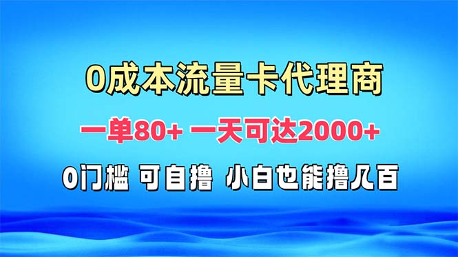 （13391期）免费流量卡代理一单80+ 一天可达2000+-创业猫