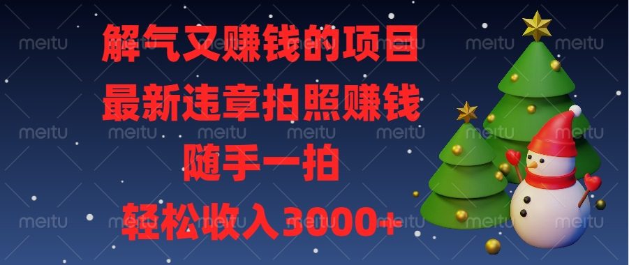 （13686期）解气又赚钱的项目，最新违章拍照赚钱，随手一拍，轻松收入3000+-创业猫