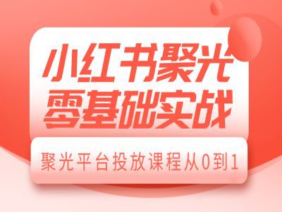 小红书聚光零基础实战，聚光平台投放课程从0到1-创业猫