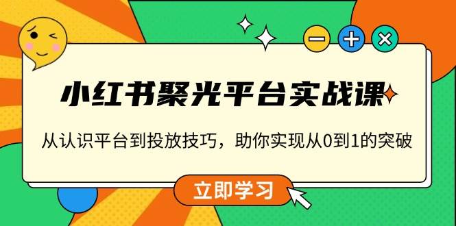 小红书聚光平台实战课，从认识平台到投放技巧，助你实现从0到1的突破-创业猫