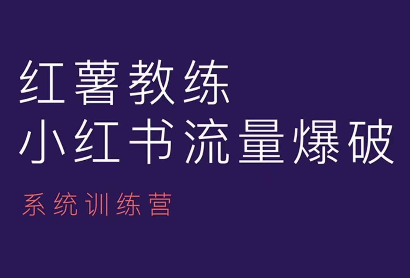 红薯教练-小红书内容运营课，小红书运营学习终点站-创业猫