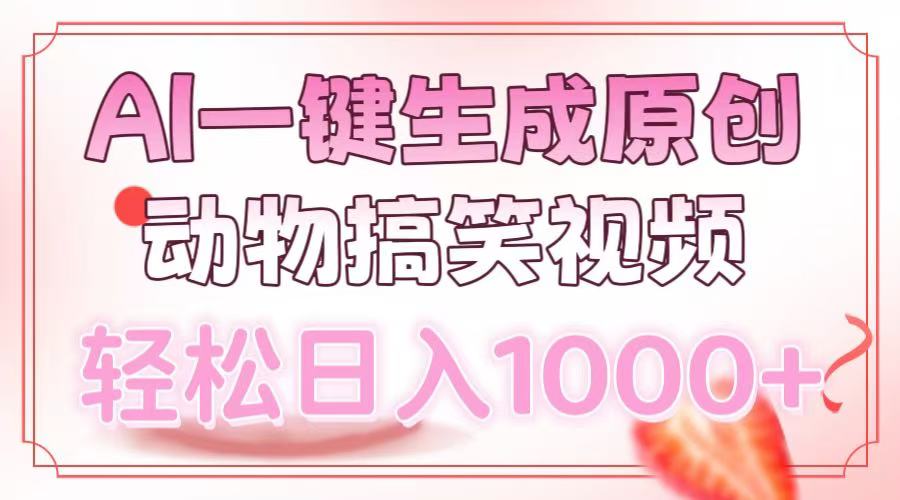 （13884期）AI一键生成原创动物搞笑视频，轻松日入1000+-创业猫