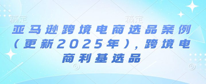 亚马逊跨境电商选品案例(更新2025年)，跨境电商利基选品-创业猫