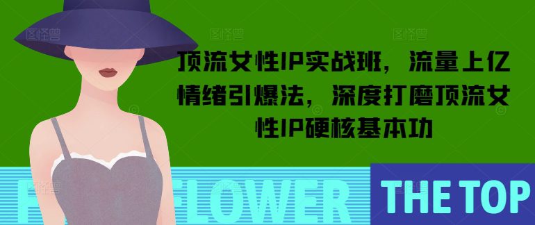 顶流女性IP实战班，流量上亿情绪引爆法，深度打磨顶流女性IP硬核基本功-创业猫